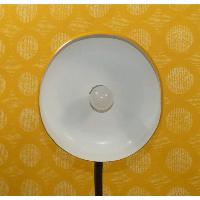 1970s Large Yellow and Chrome Adjustable Gooseneck Floor Lamp, 1970s For Sale - Image 5 of 14