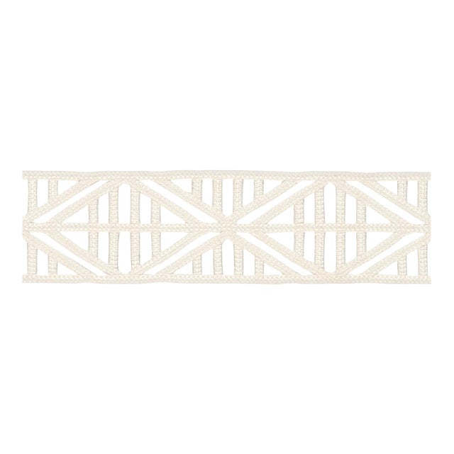 Sample - Schumacher Diamond Lattice Trim in Ivory For Sale