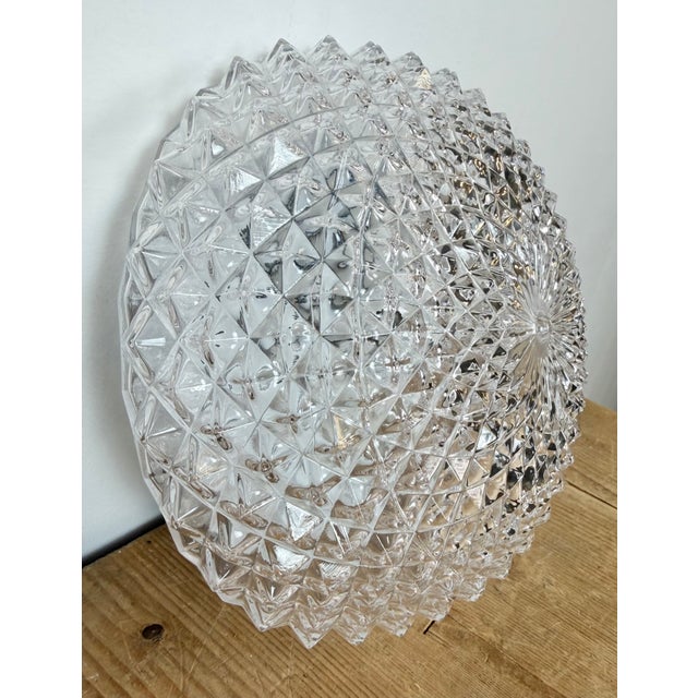 Vintage Glass Ceiling Light, 1970s For Sale - Image 4 of 16