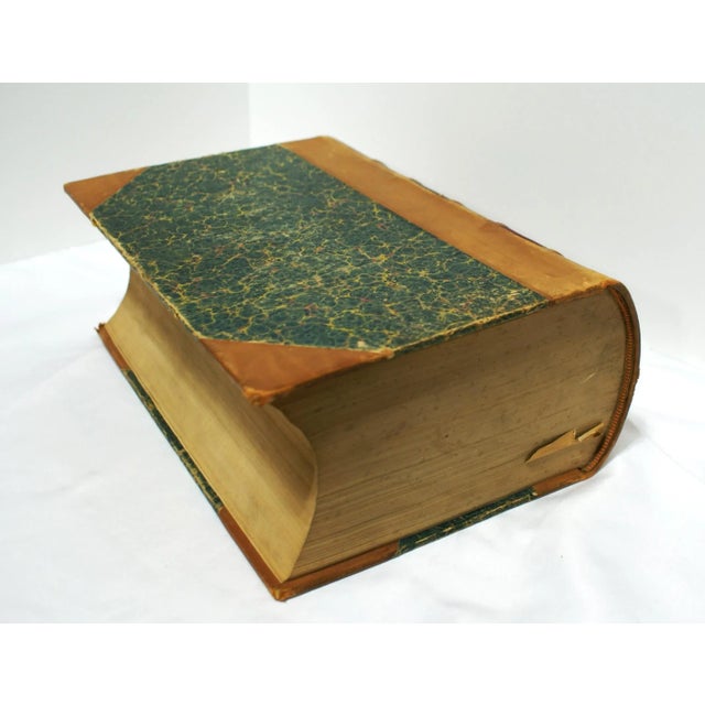 1930s Antique Tan Leather Public General Acts Marble Paper Book London 1935 For Sale - Image 5 of 11