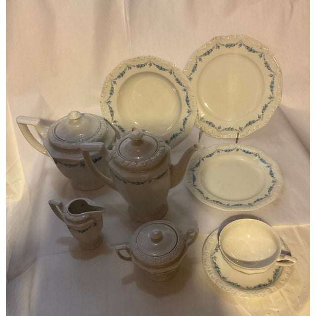 New 1970s Dinner & Tea Set With Blue Garland by Rosenthal - 100 Piece Set For Sale In New York - Image 6 of 14