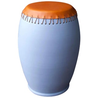 Bombo Leather Side Table by Nestor Perkal For Sale