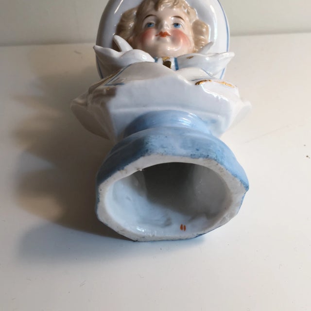 Victorian Hand-Painted Ceramic Boy Portrait Bust For Sale - Image 5 of 6