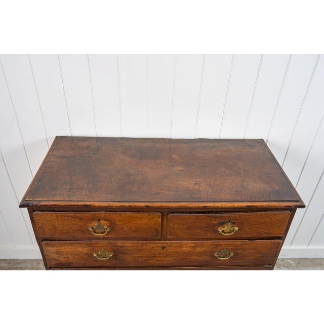 Brown 19th Century Oak Two Over Three Chest With Chippendale Pulls For Sale - Image 8 of 12
