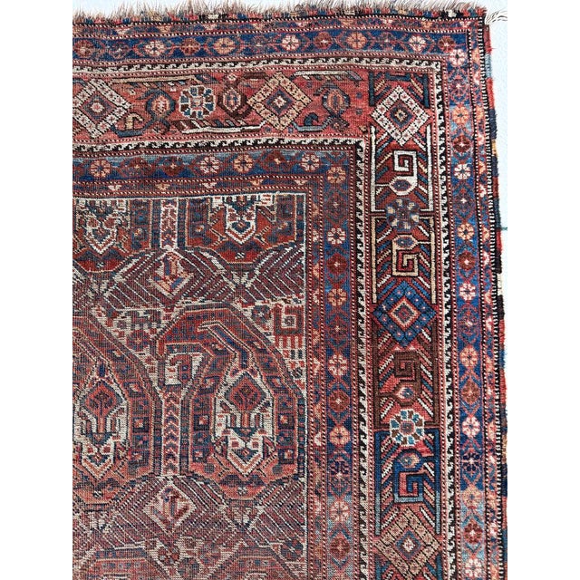 1920s Antique Southwest Khamseh Repeating Circle of Life Boteh Mother-Child Motifs Rug 4.2 x 6.2 For Sale - Image 5 of 11