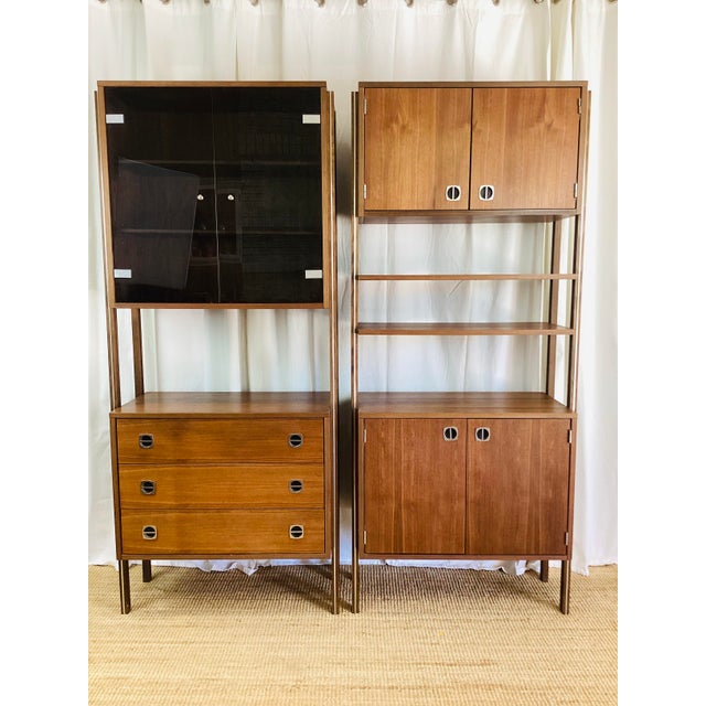 Mid-Century Modern Vintage 1960s Teak Wood Freestanding Modular Shelving Unit Room Divider For Sale - Image 3 of 18