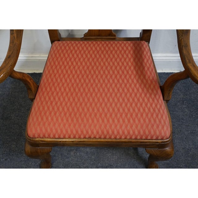 Wood Henredon Furniture Folio Twelve Collection Solid Walnut Rustic European Dining Arm Chair For Sale - Image 7 of 9