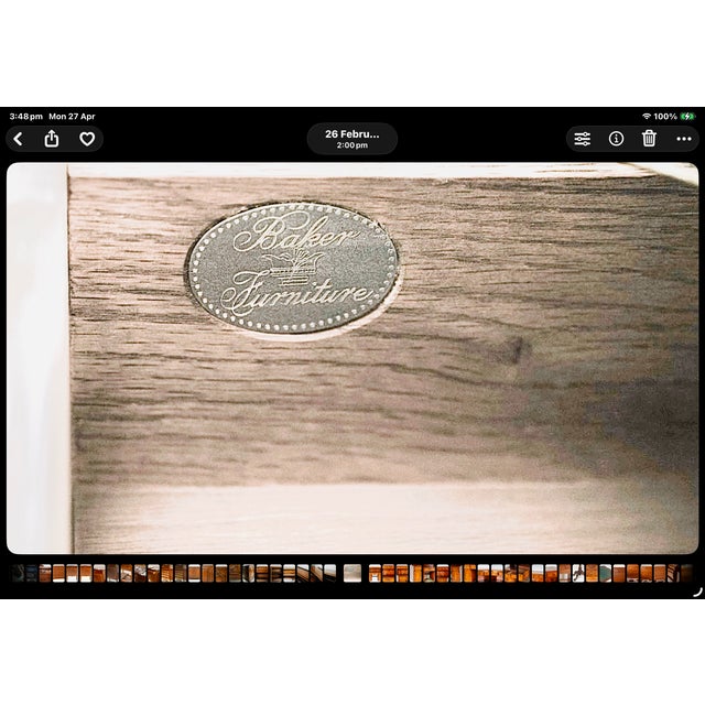 1970s Baker Furniture Louis XV Style Bleached Serpentine Bombe Chest With Bronze Mounts For Sale - Image 11 of 11