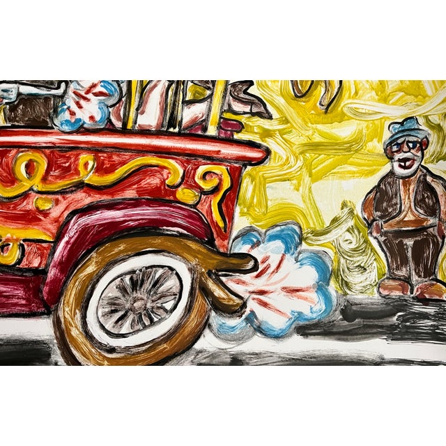 Red Grooms, Huge Red Grooms Monotype Oil Painting LA Hollywood Circus Film Cartoon Pop Art, 2006 For Sale In Miami - Image 6 of 18