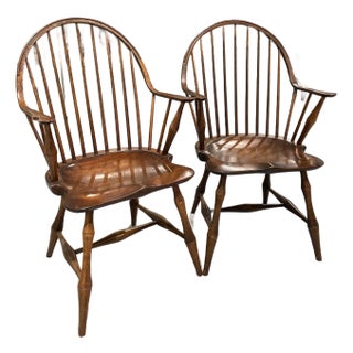 Late 20th Century d.r. Dimes Pennfield Windsor Continuous Arm Chairs- a Pair For Sale