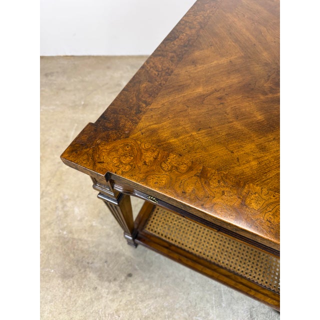 Mid 20th Century Heritage Burlwood Top & Cane French Regency Side Table For Sale - Image 10 of 12
