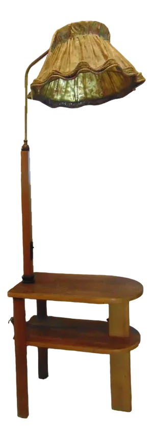 Art Deco Wooden Floor Lamp, 1920s