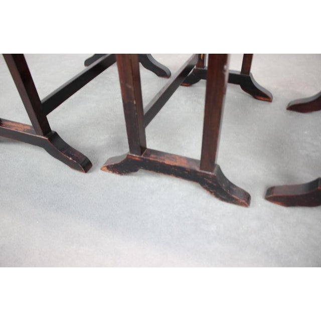 Art Deco Nesting Tables in Mahogany Veneer, Former Czechoslovakia, 1930s, Set of 3 For Sale - Image 10 of 18