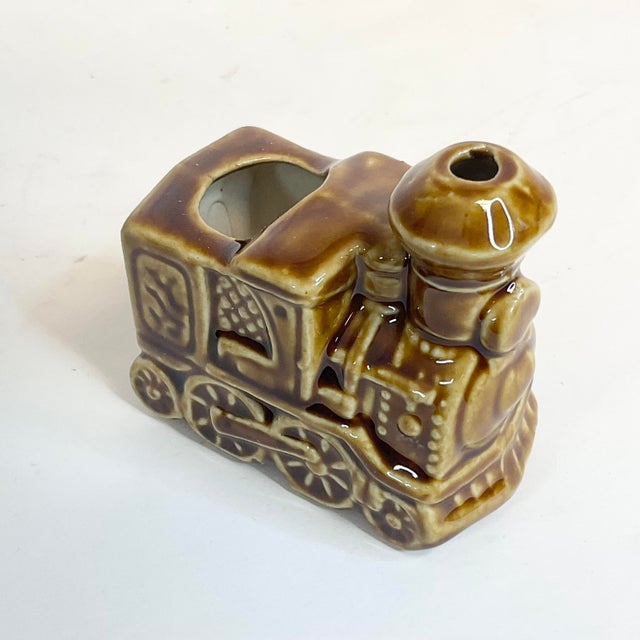 1950s Mid-Century Boho Chic Americana Ceramic Train Toothpick Holder. For Sale - Image 9 of 12