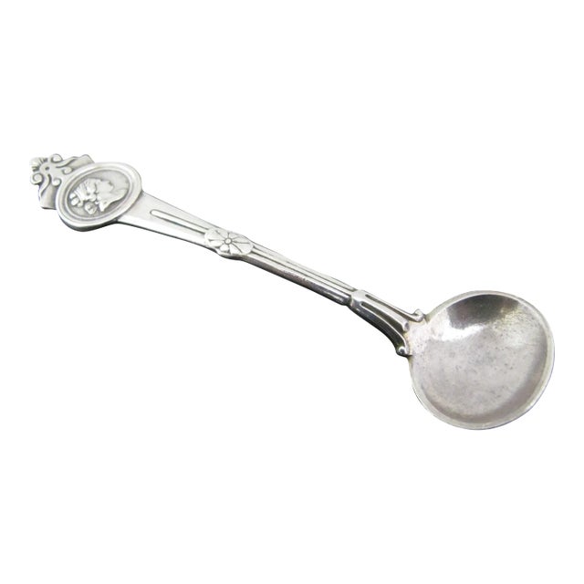 Antique Gorham Sterling Silver Medallion 1864 Master Salt Spoon For Sale