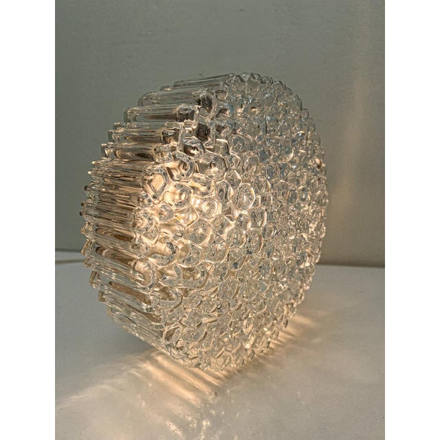 Glass Bubble Texture Glass Flush Mount Lamp by Limburg, 1970s For Sale - Image 7 of 17