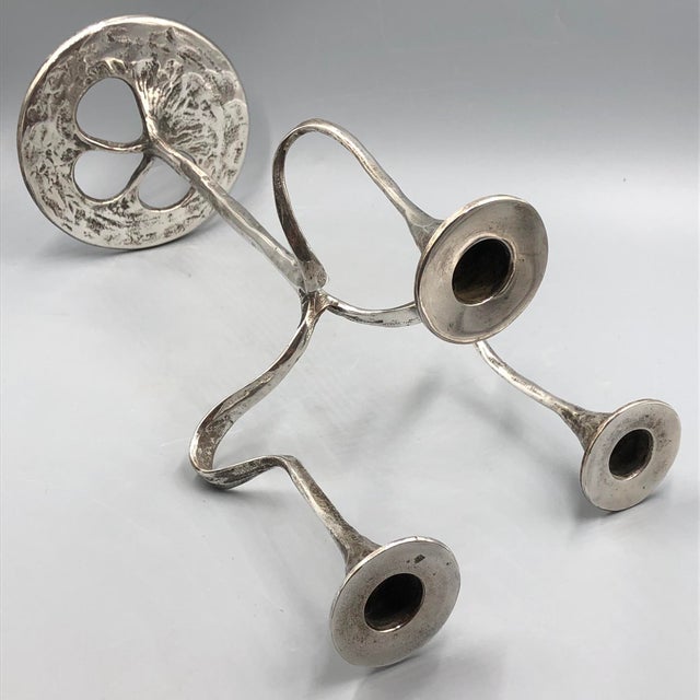 Metal Mid-Century Brutalist Candlestick by Kurt Jesch for Amadeus/Tonini, 1970s For Sale - Image 7 of 15