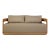 Eclipse Outdoor Solid Teak Wood Love Seat - Light Brown Fabric For Sale