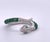 Gemstone Silver Wrap-Style Cocktail Ring With Green Jade and Cubic Zirconia, Size 6.5 For Sale - Image 7 of 9