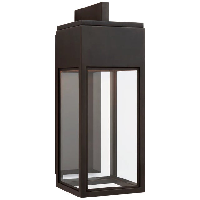 Irvine Medium Bracketed Wall Lantern in Bronze with Clear Glass Designer: Chapman & Myers Height: 18" Extension: 9"...
