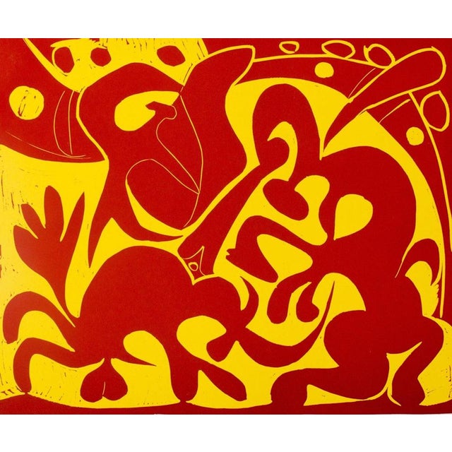 Pablo Picasso (1881-1973) (after) Red and Yellow Pique Color linocut On wove paper, 37 x 32 cm (approx. 15 x 13 inches)...