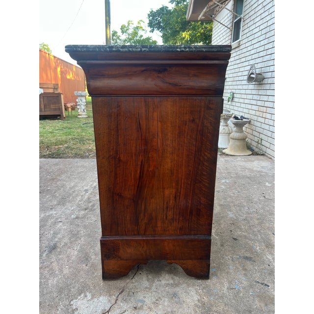 French 19th Century Louis Philippe Marble Top Walnut Commode For Sale - Image 12 of 12
