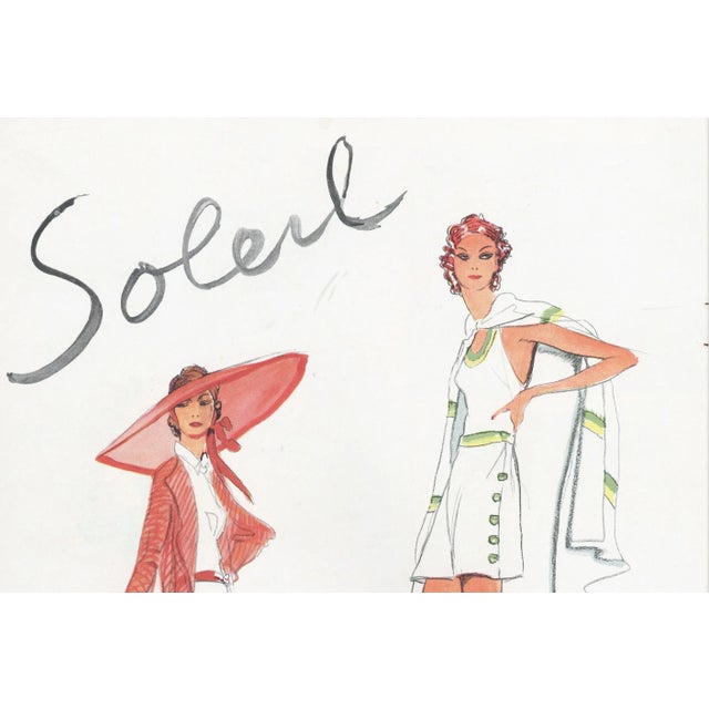 This is an Art Deco summer fashion print that dates to 1936. It originally appeared in a French haute couture fashion...