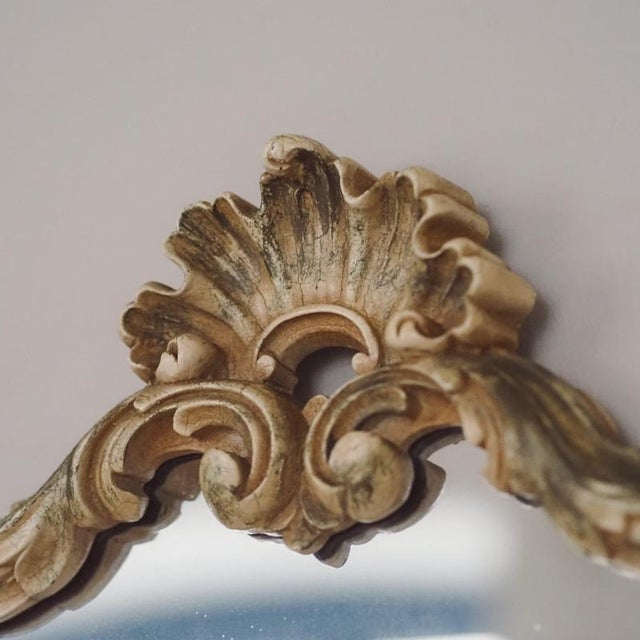 Rococo Style Wall Mirror in Ivory For Sale - Image 9 of 9
