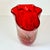 1970s Vintage Italian Venetian Blown Glass Handkerchief Red Vase, Murano Style. For Sale - Image 16 of 18