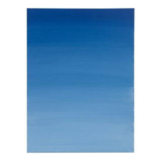 Original Contemporary Minimalist Green Landscape Gradient Abstract Painting For Sale