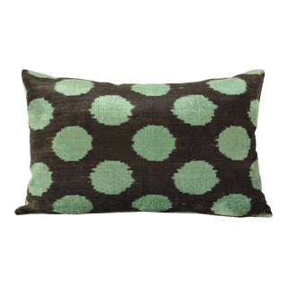 Silk Uzbek Ikat Velvet Hand Made Pillow Cushion For Sale