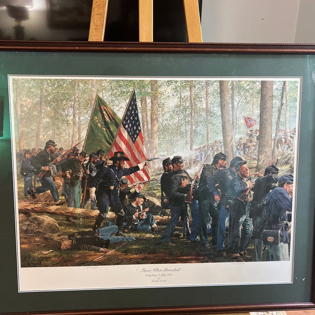 Blue Original Print Numbered Signed Framed by American Artist Bradley Schmeht Titled Fierce When Proooked Made in 1970 For Sale - Image 8 of 10