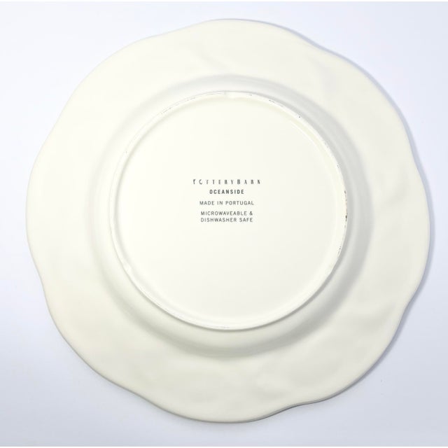 2010s Pottery Barn “Oceanside” 10 Large Ceramic Pasta Soup All Purpose Rim Bowls For Sale - Image 5 of 5