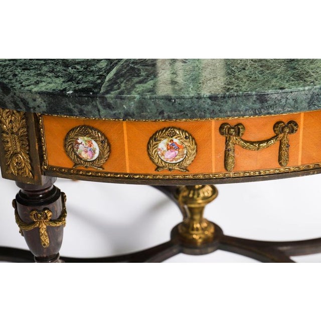 Wood Vintage Ormolu Mounted Coffee Table with Marble Top in the style of H&L Epstein, 1950s For Sale - Image 7 of 18