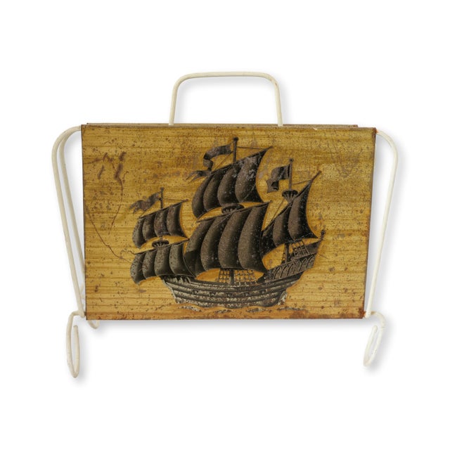 Mid-Century Modern Midcentury Clipper Ship Magazine Holder For Sale - Image 3 of 8