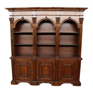 Cherry Cathedral Style Bookcase For Sale