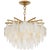 Chapman & Myers for Visual Comfort Signature Cora Large Semi-Flush Mount Chandelier in Antique-Burnished Brass with Alabaster For Sale