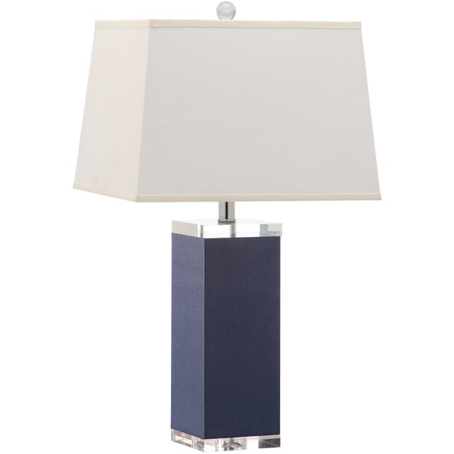 27 Inch H Leather Table Lamp in Navy a Pair Chairish