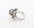 Metal Art Deco Style 18k White Gold, Pearl, Multicolor Gemstone, and Diamond Ring For Sale - Image 7 of 9