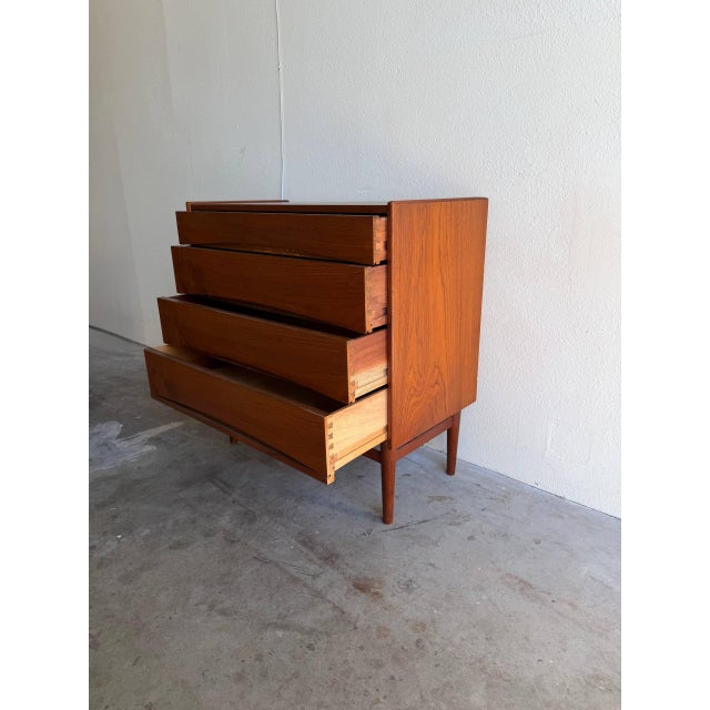 Wood Vintage Danish Teak 4-Drawer Dresser in the Style of Arne Vodder - Mid-Century Modern Chest 1960s For Sale - Image 7 of 9