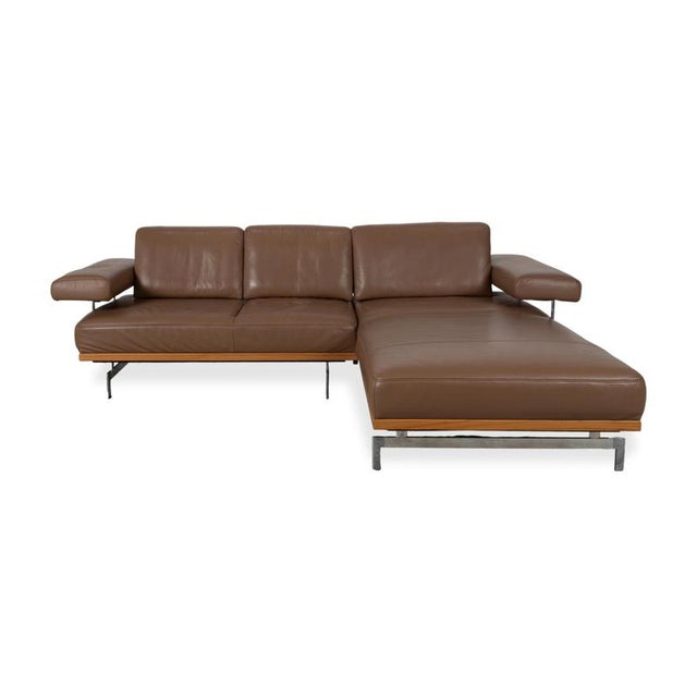 Model 24/7 Corner Sofa in Brown Leather, Wood and Chrome from Joop For Sale - Image 16 of 17