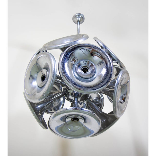 1970s Sputnik Pendant in Chromed Metal, 1970s For Sale - Image 5 of 9