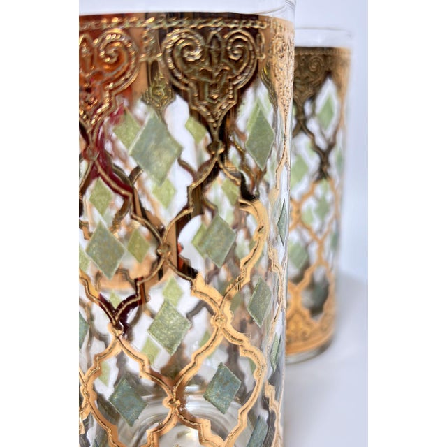 1960s Culver LTD Highball Glasses 22 K Gold Valencia Design For Sale - Image 10 of 18