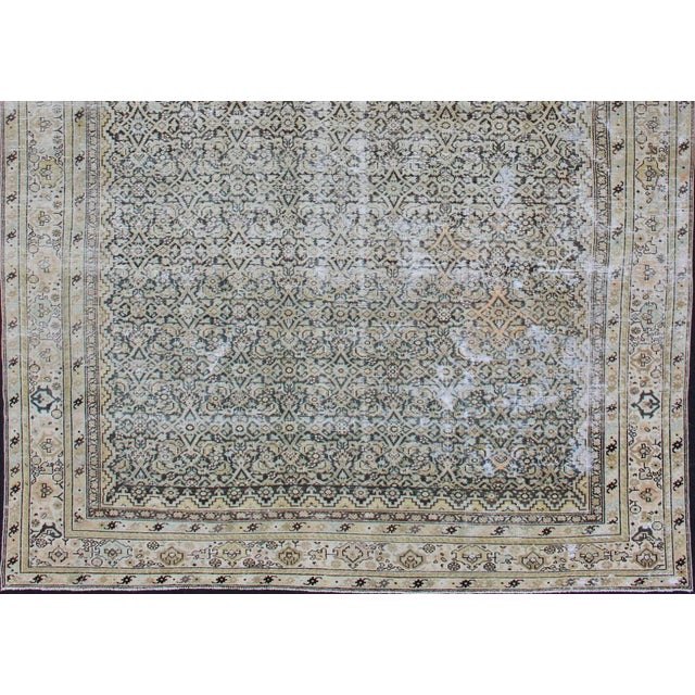 Early 20th Century Large Gallery Persian Malayer Runner With Herati Design in Gray and Earth Tones 7'6 X 13'2 For Sale - Image 5 of 16
