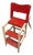 Red Wooden Vintage Step Stool Convertible Chair For Sale