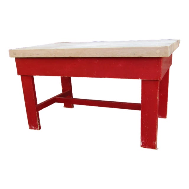Vintage Butchers Block Table Kitchen Island 1950s For Sale