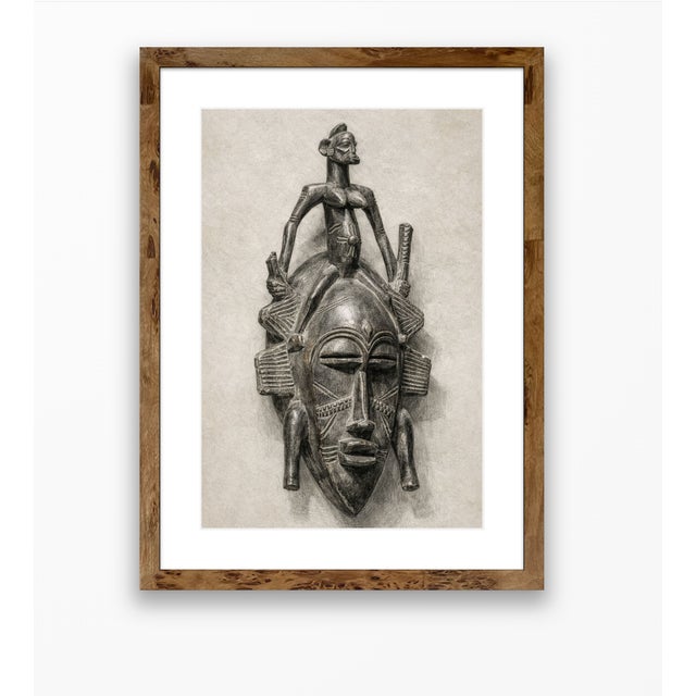 Atelier Aria Lumae Senufo Kpeliye E Tribal Mask Graphite Study Fine Art Gallery Board Print For Sale - Image 12 of 13