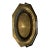 Vintage Indo-Persian Etched Brass Octagonal Basket Tray With Folding Swing Handle For Sale
