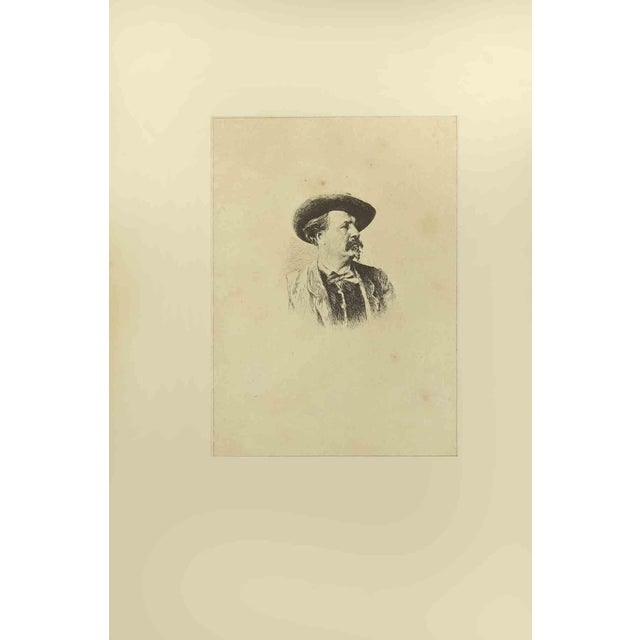 Eugène Burnand, The Portrait, Etching, Late 19th Century For Sale