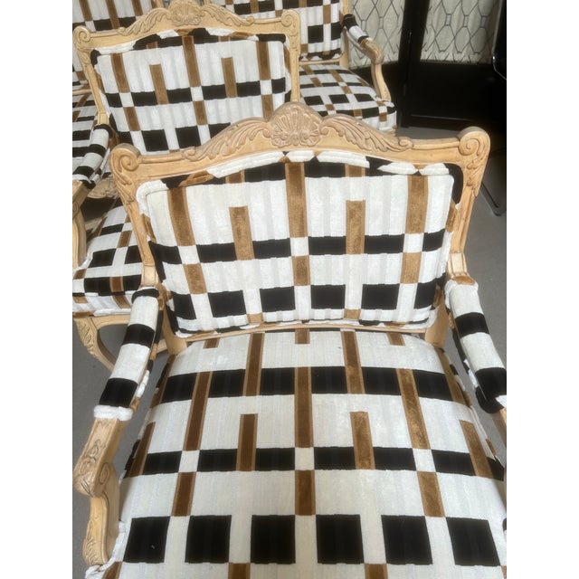 Set of Four Vintage Bergere Dining Chairs For Sale - Image 4 of 6